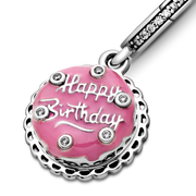 Pink Birthday Cake Dangle Charm