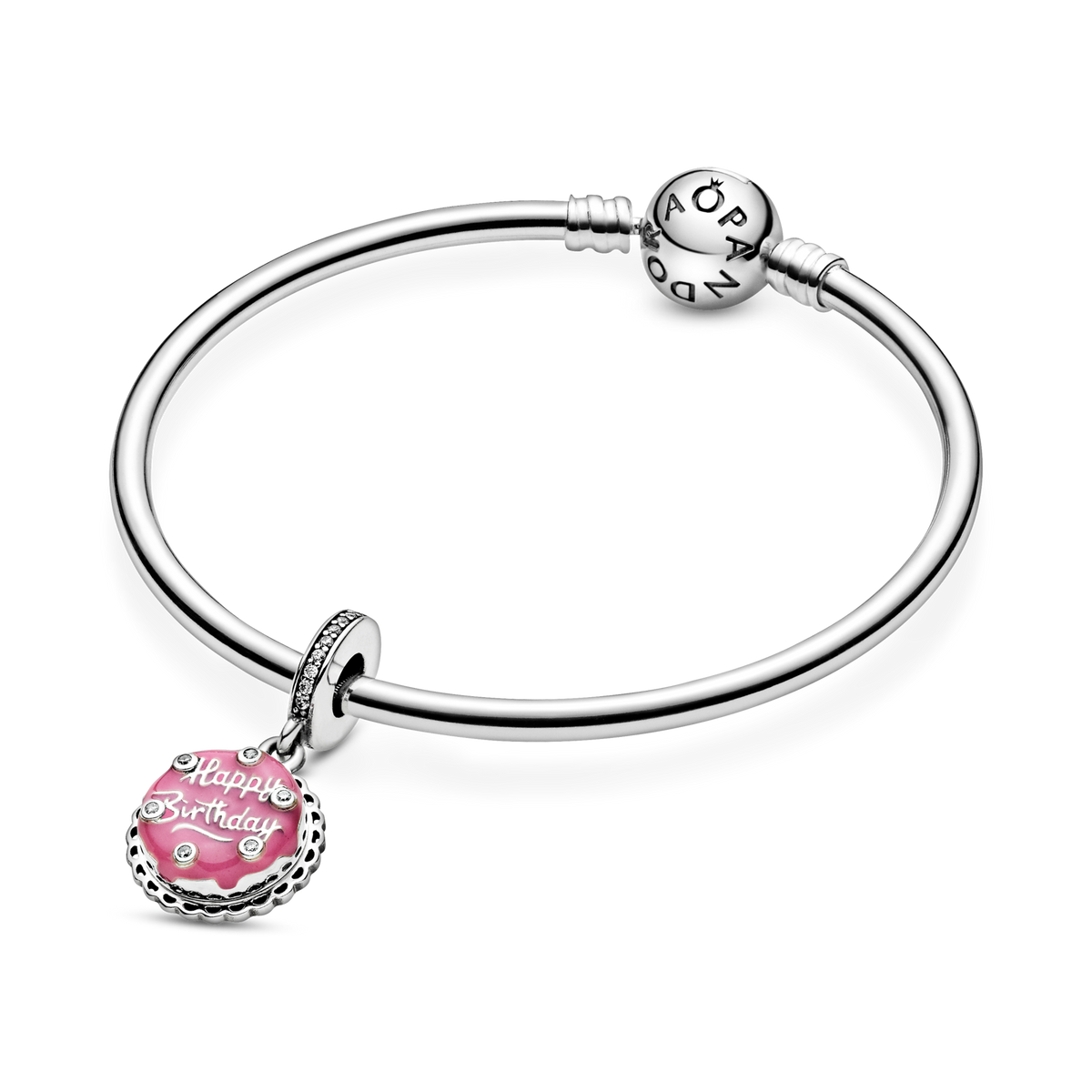 Pink Birthday Cake Dangle Charm