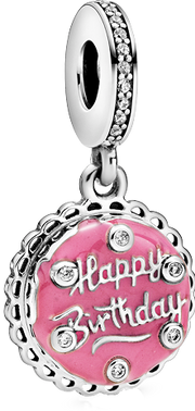Pink Birthday Cake Dangle Charm