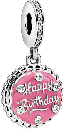 Pink Birthday Cake Dangle Charm