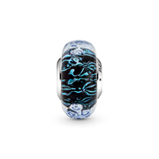 Wavy Dark Blue Murano Glass Ocean Charm