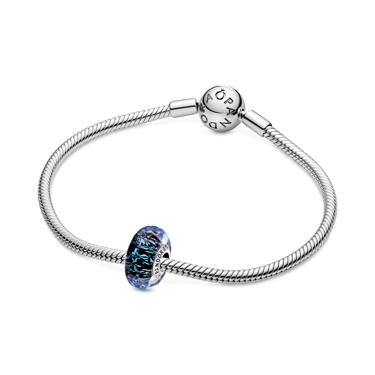 Wavy Dark Blue Murano Glass Ocean Charm