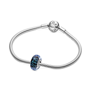 Wavy Dark Blue Murano Glass Ocean Charm
