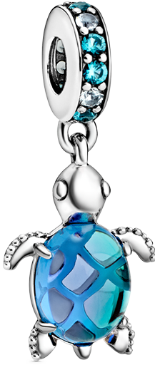 Murano Glass Sea Turtle Dangle Charm