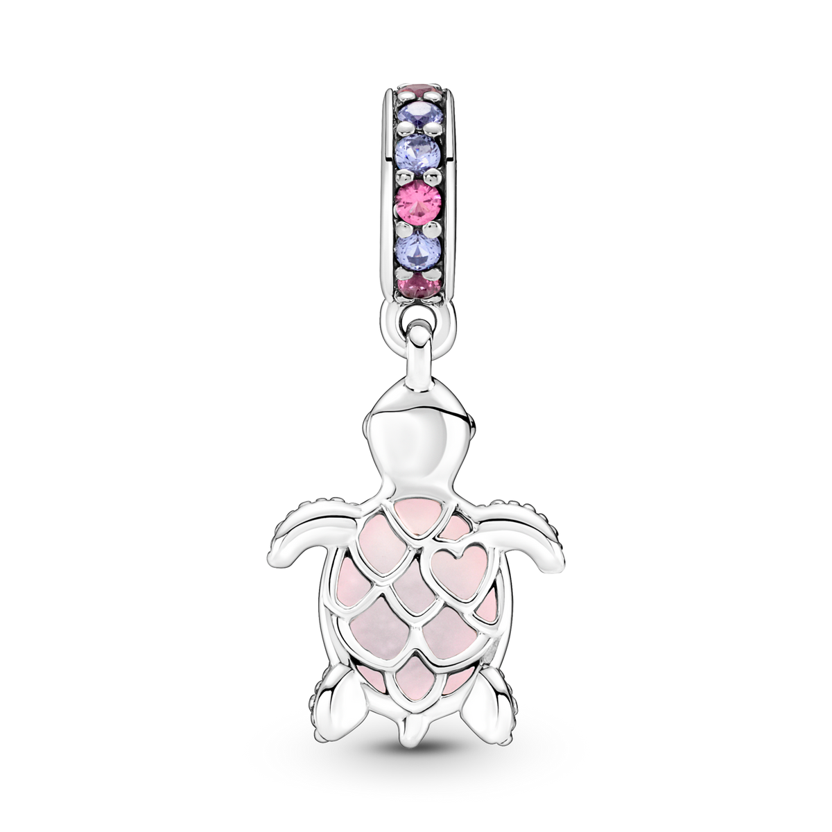 Murano Glass Pink Sea Turtle Dangle Charm