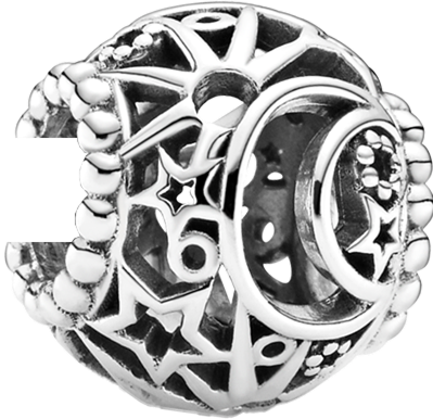 Openwork Sun, Stars & Moon Charm