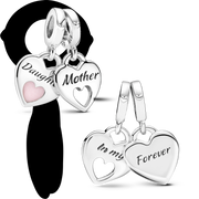 Double Heart Split Dangle Charm