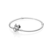 Disney Pandora Moments Pavé Minnie Mouse Clasp Snake Chain Bracelet