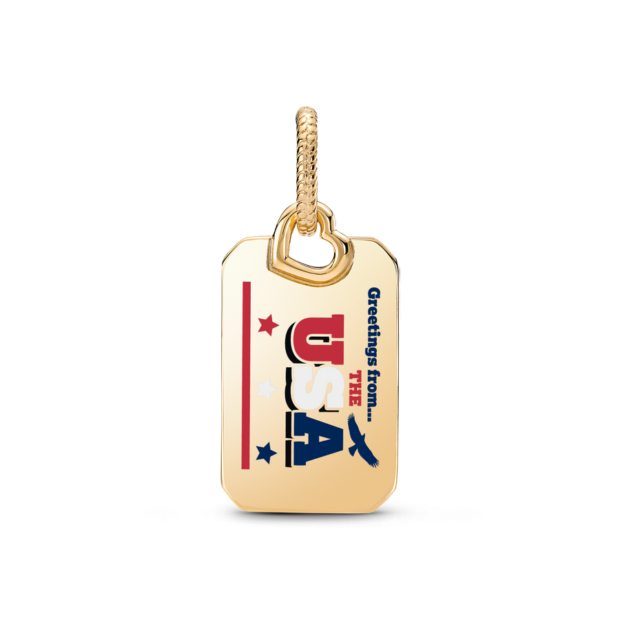 USA Postcard Dangle Charm