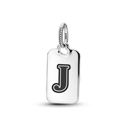 Letter J Rectangle Pendant