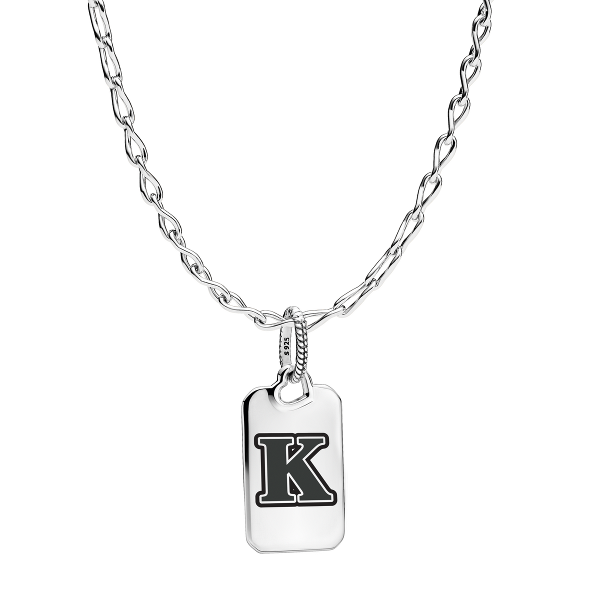 Letter K Rectangle Pendant