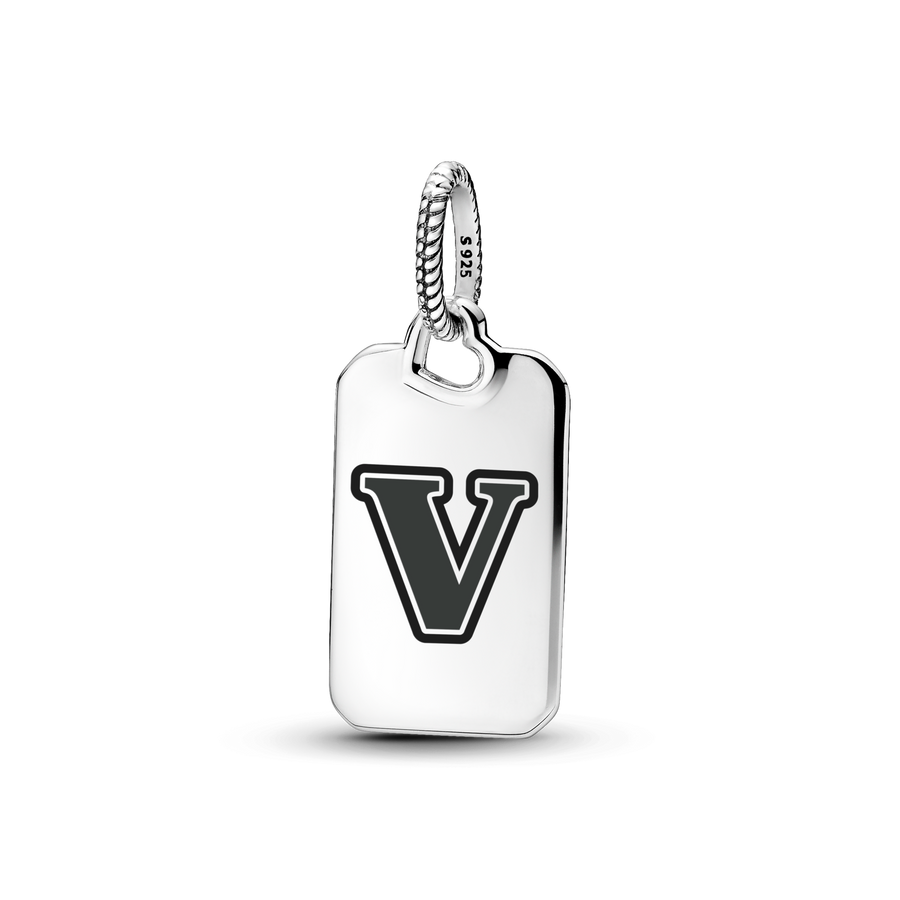 Letter V Rectangle Pendant