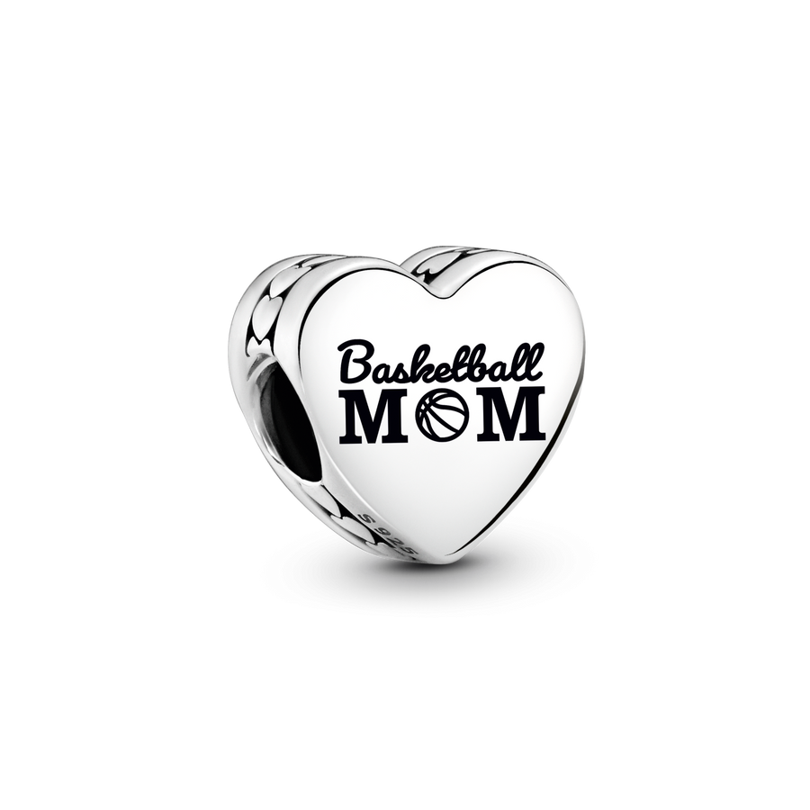 Basketball Mom Heart Charm