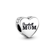 Baseball Mom Heart Charm