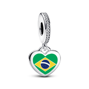 Brazil Flag Heart Charm