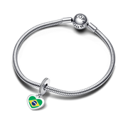 Brazil Flag Heart Charm