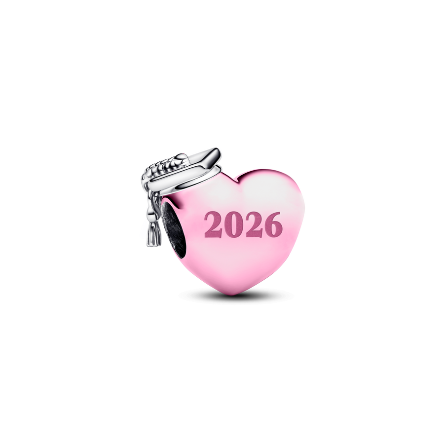 Graduation 2026 Pink Heart Charm