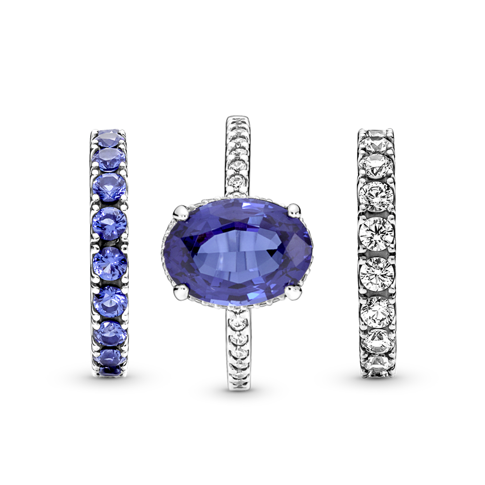 Sparkling Row Eternity Ring Set