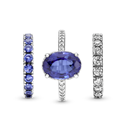 Sparkling Row Eternity Ring Set