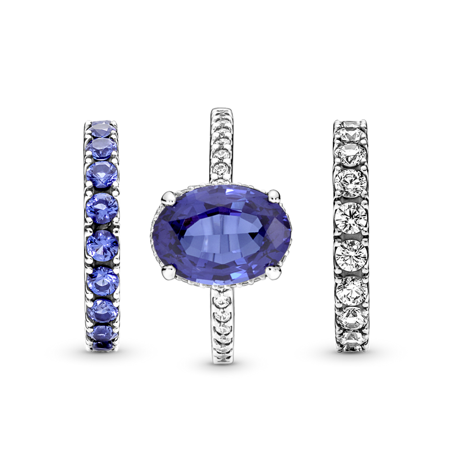 Sparkling Row Eternity Ring Set