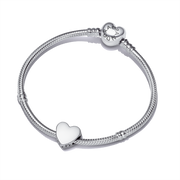 Engravable Heart Charm Bracelet Set
