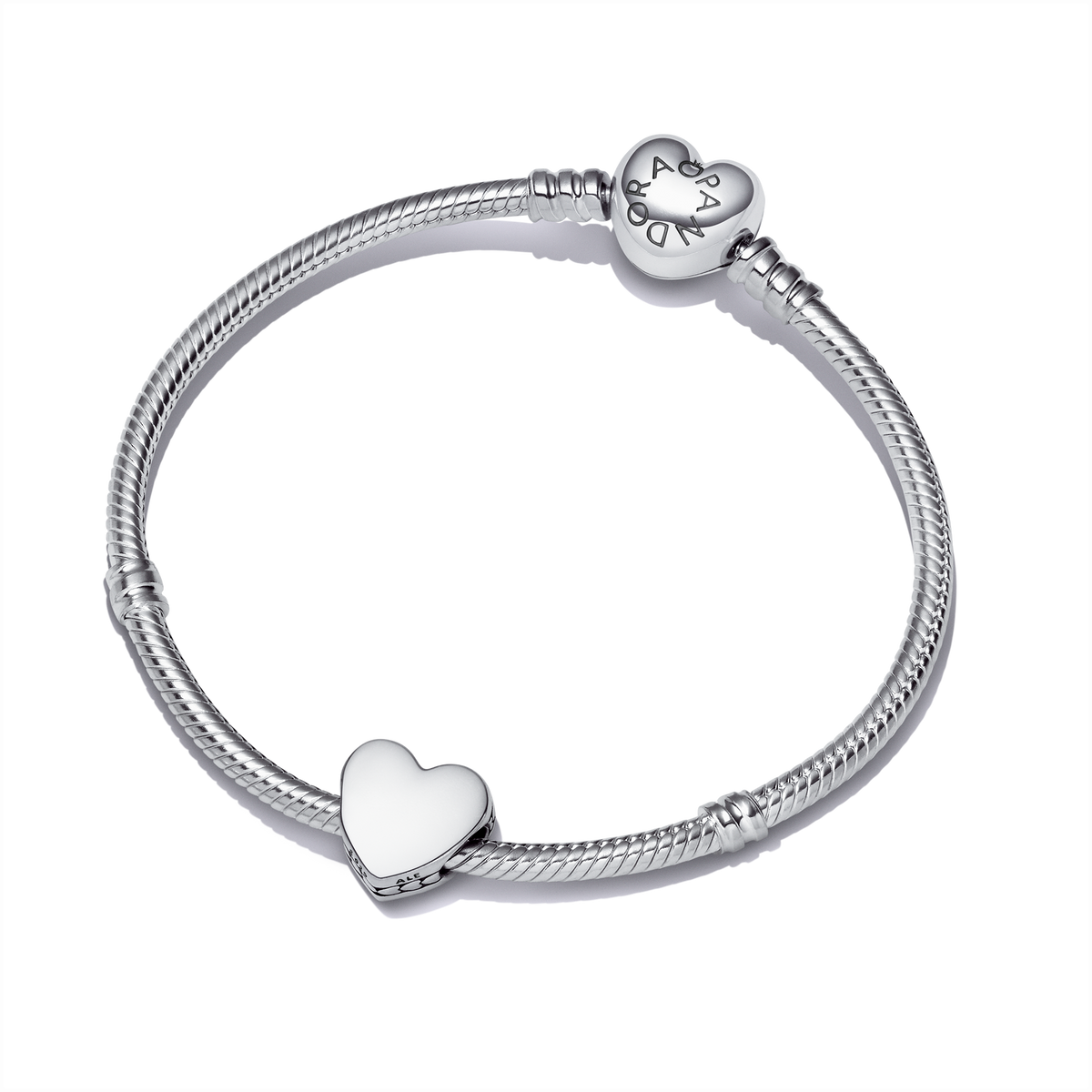 Engravable Heart Charm Bracelet Set