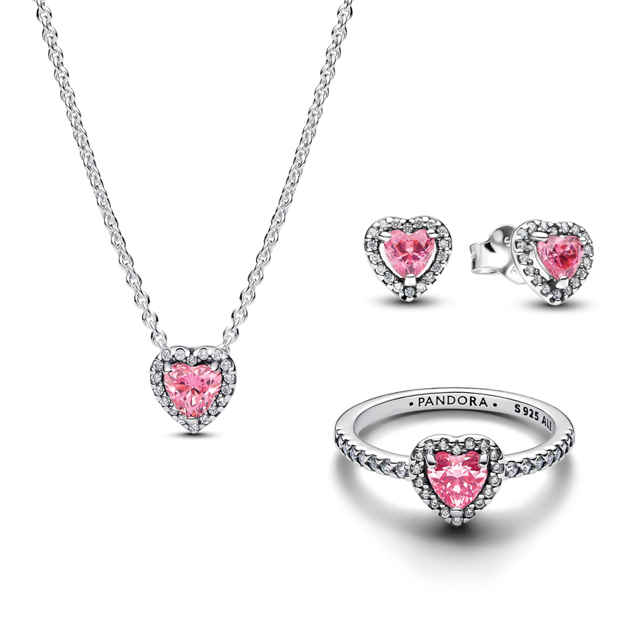 Pink Hearts Jewelry Set
