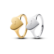 Engravable Love Notes Heart Ring Set