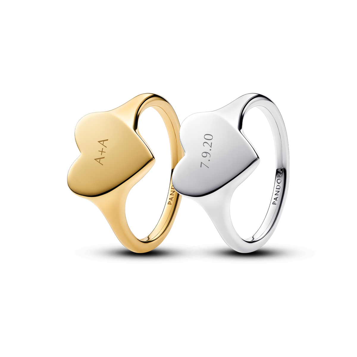 Engravable Love Notes Heart Ring Set
