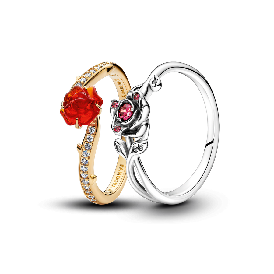 Two-Tone Beauty and the Beast Ring Set