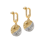 Sun & Moon Medallion Charm Earrings