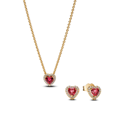 Red Heart Necklace and earring set