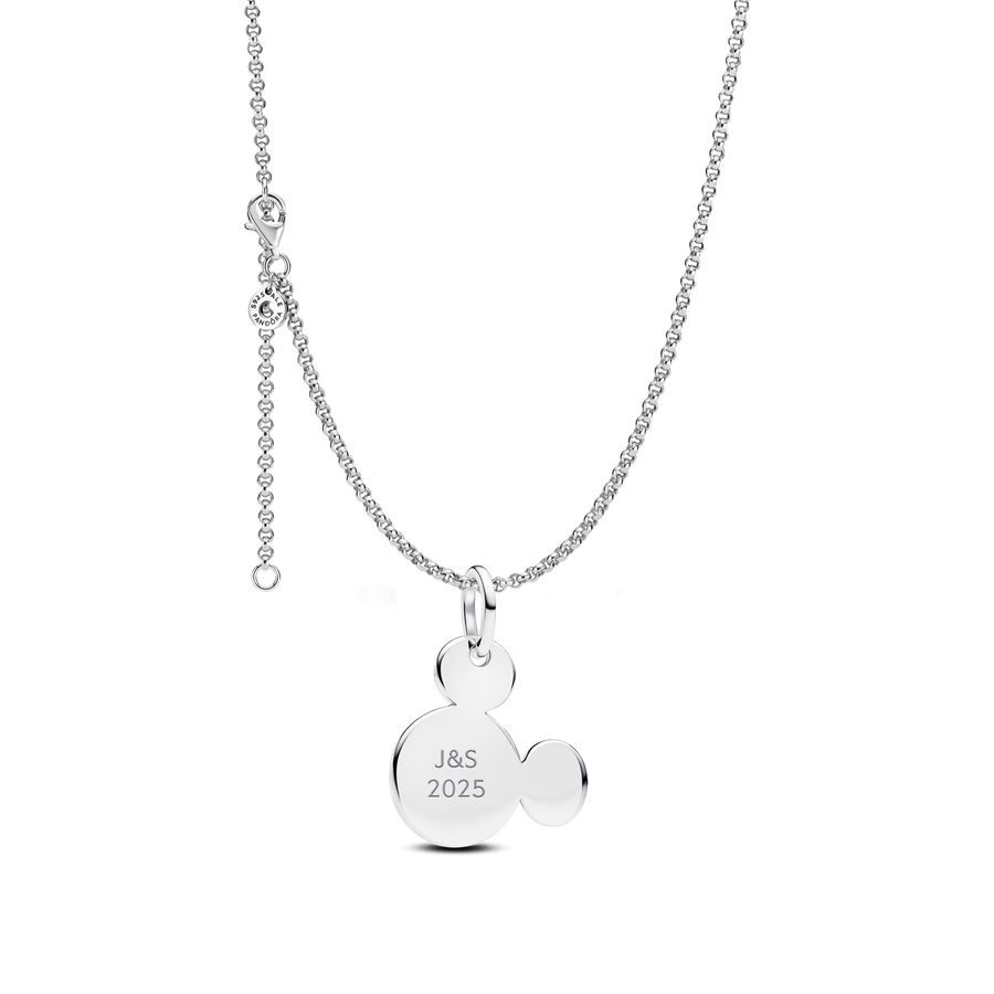 Engravable Mickey Mouse Necklace Set