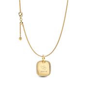 Engravable Sparkling Square Tag Pendant Necklace