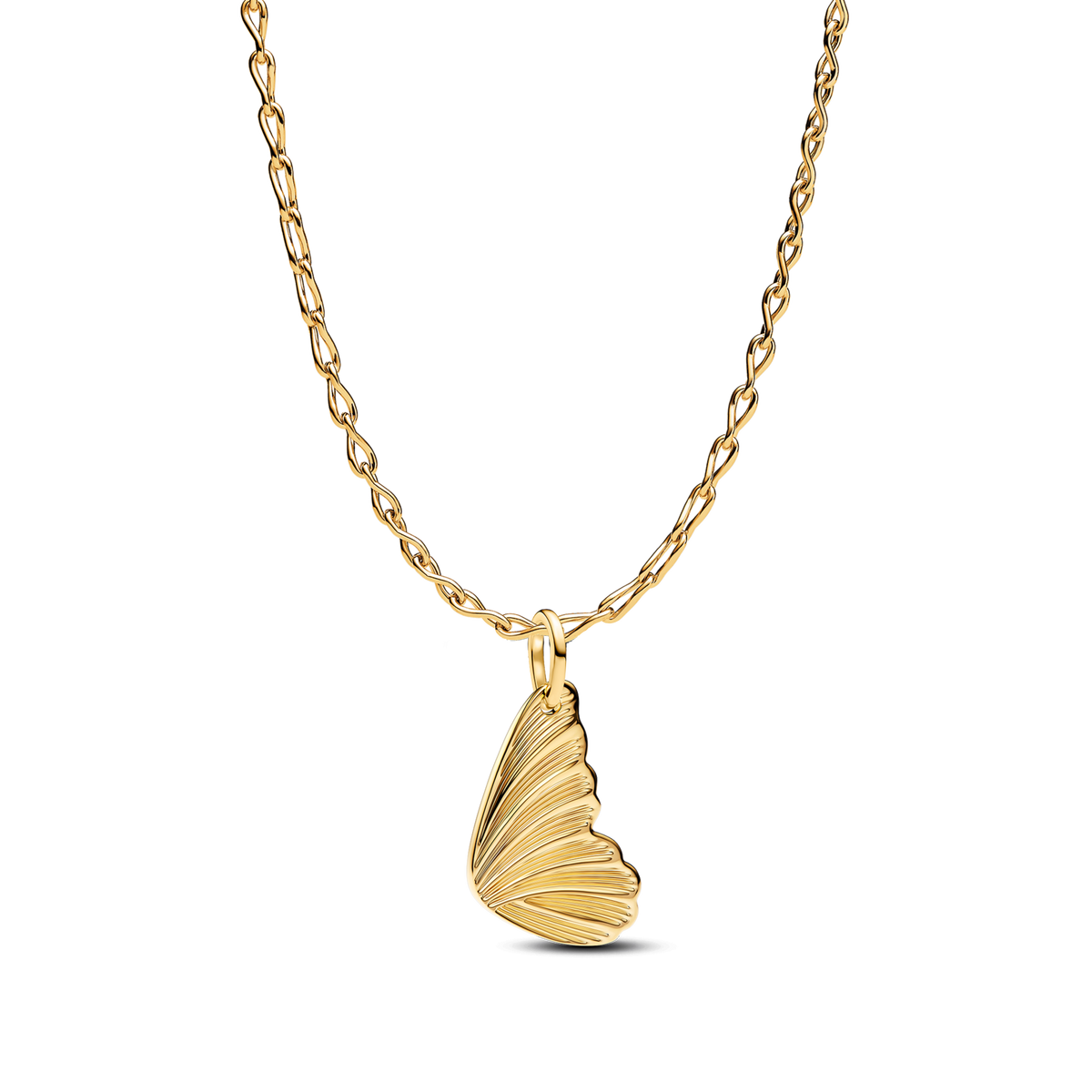 Engravable Butterfly Wings Pendant Necklace
