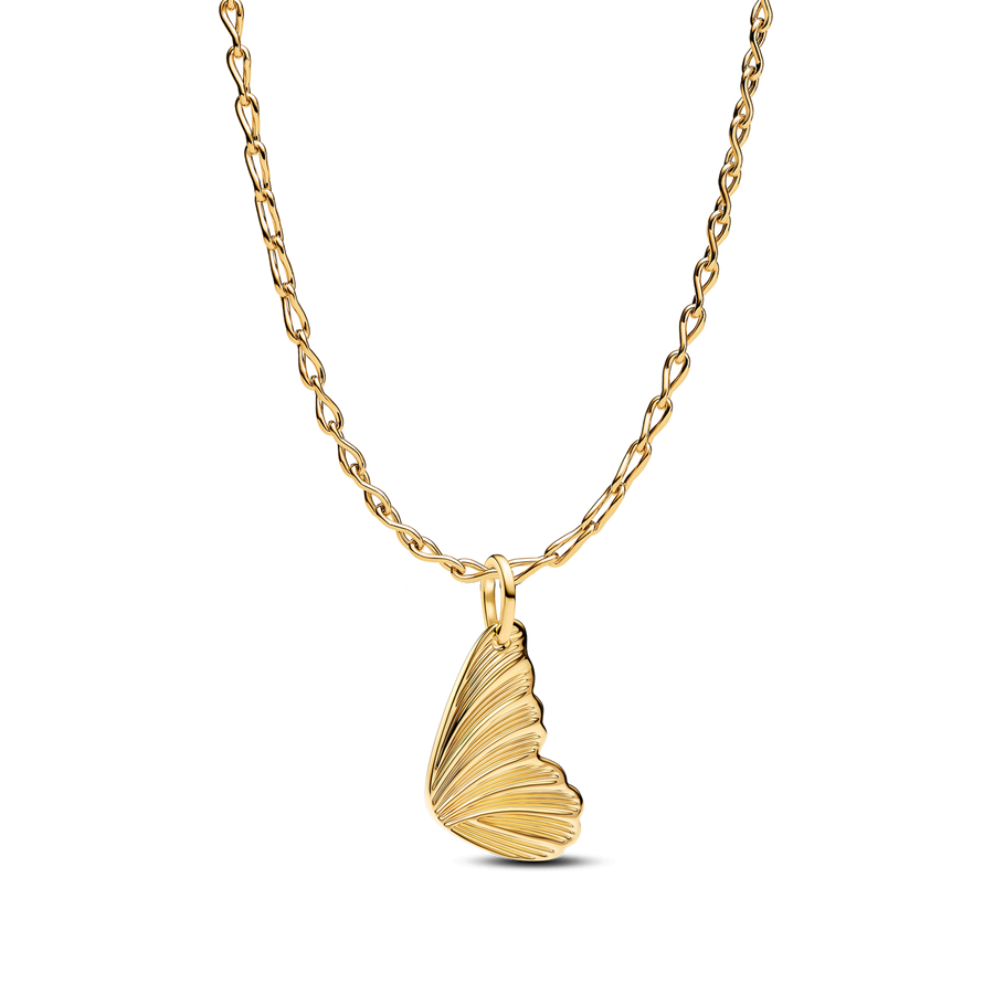 Engravable Butterfly Wings Pendant Necklace
