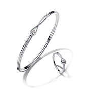 Pandora Brilliance Lab-Grown Diamond Bangle Bracelet and Ring Set 0.30 carat tw Sterling Silver