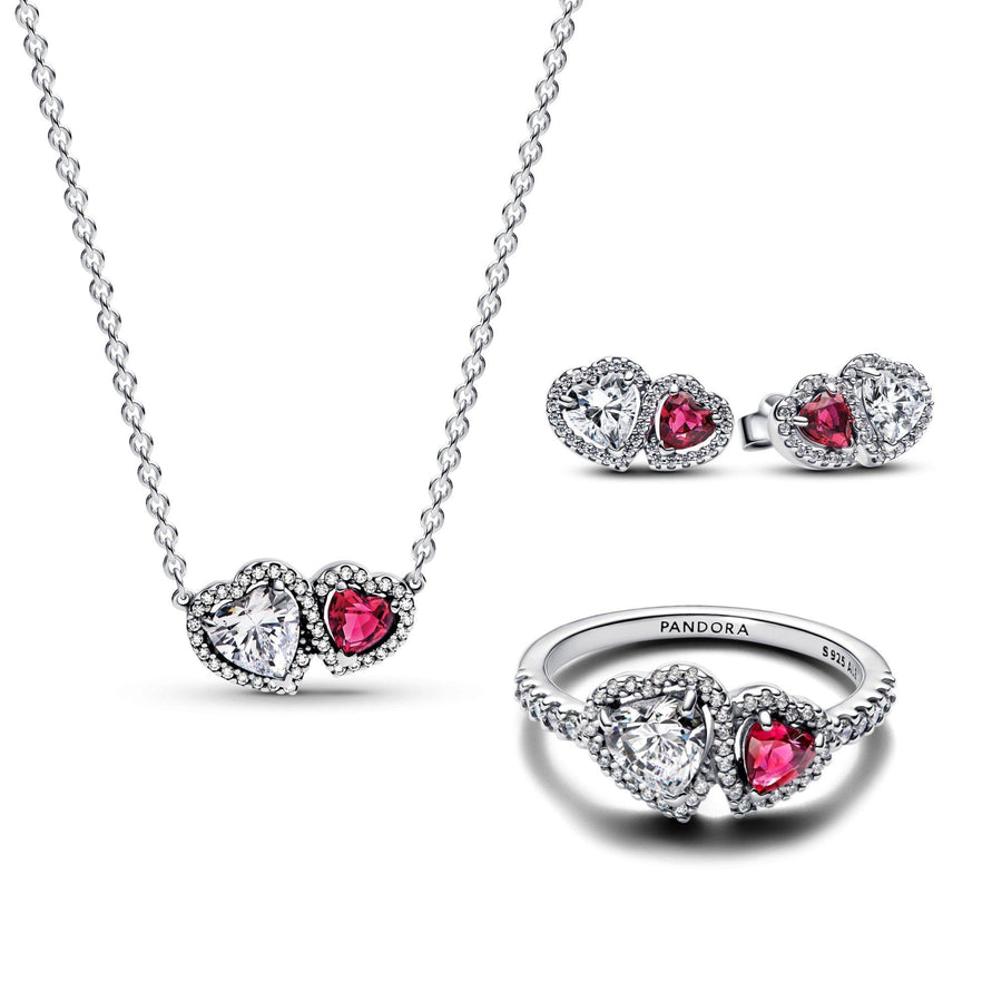 Sterling Silver Halo Hearts Gift Set