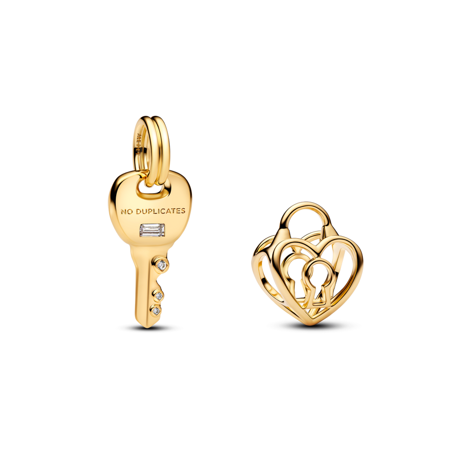 Lock and Key Charm Duo