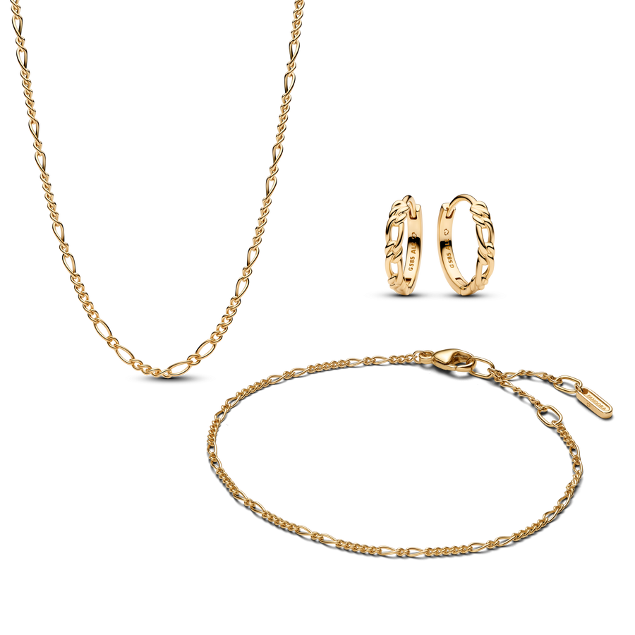 Pandora Era 14K Gold Figaro Jewelry Set