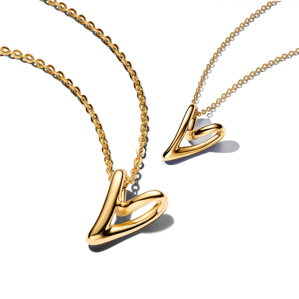 Organically Shaped Hearts Necklace Layering Set