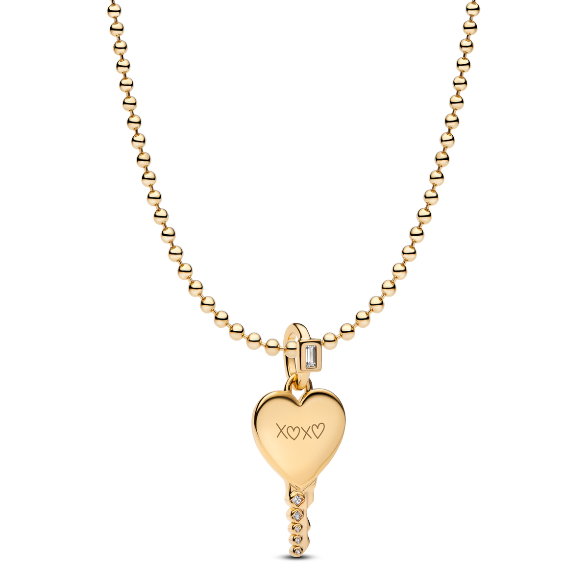 Engravable Heart Key Pendant Necklace