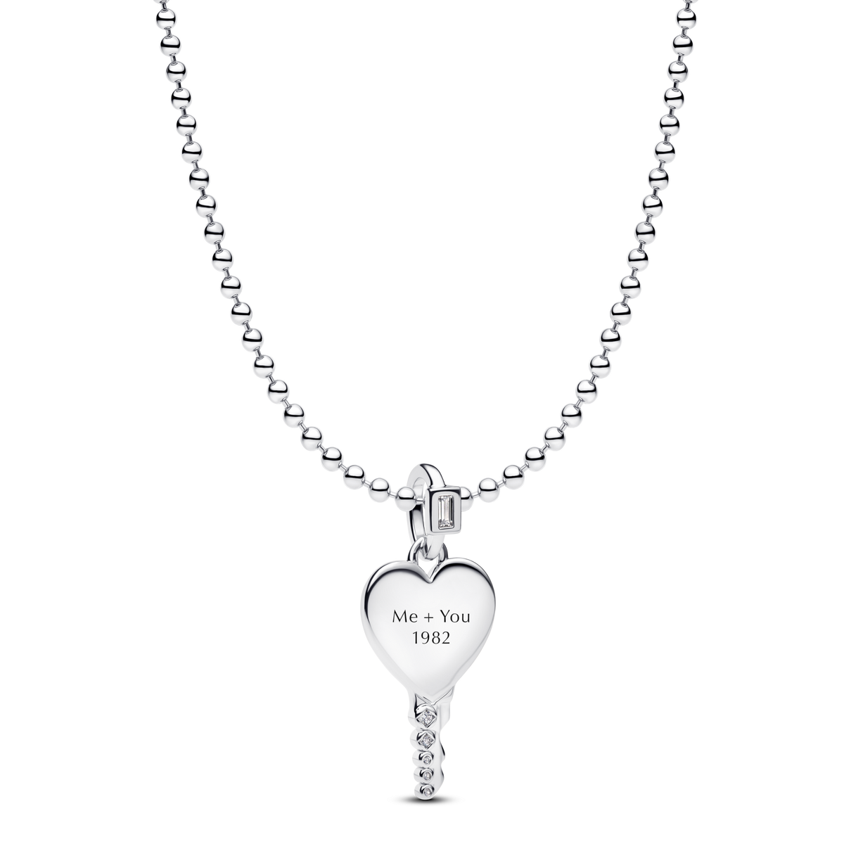 Engravable Heart Key Pendant Necklace