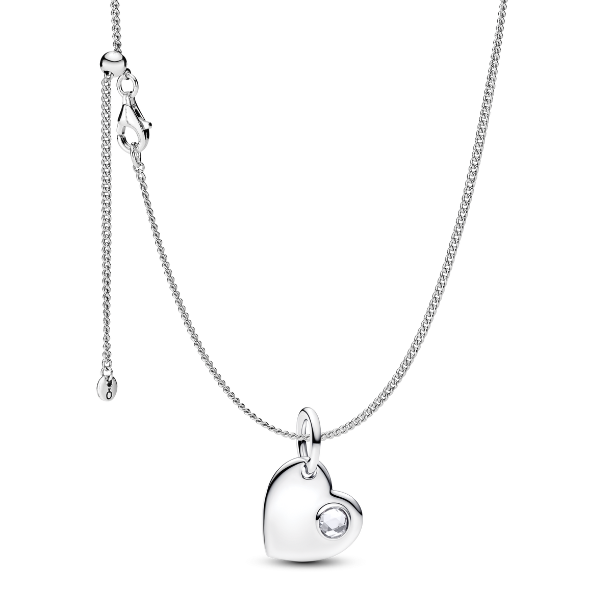 April Birthstone Heart Pendant Necklace