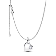 April Birthstone Heart Pendant Necklace