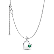 May Birthstone Heart Pendant Necklace