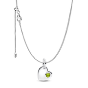 August Birthstone Heart Pendant Necklace