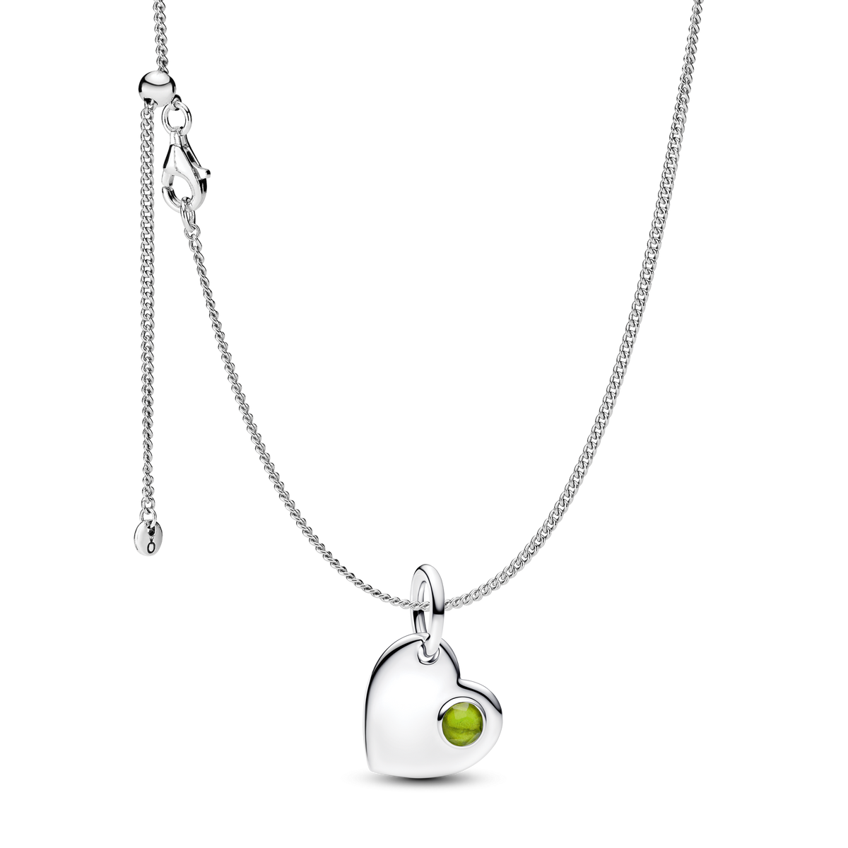 August Birthstone Heart Pendant Necklace