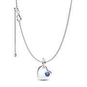 September Birthstone Heart Pendant Necklace