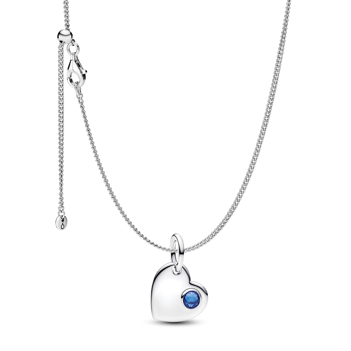 September Birthstone Heart Pendant Necklace
